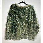 Aerie  Cropped Crewneck Women's Size XXL Camo Fleecy Boxy Green Animal Print Photo 1