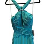 Alyce Paris NWT B’Dazzle by Teal Halter Formal Dress Size 10 Open Back Wedding Photo 8
