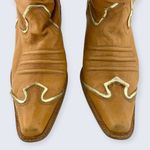 Naona Nana? Light Brown Leather Tall 2.5" Stacked Heel Western Cowgirl Boots 7.5 Photo 2