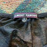Almost Famous Black Crop Blouse with Puff Sleeves and Tie Front SZ S Wide Neck Photo 8
