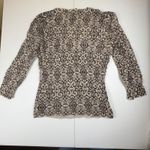 WHITE + WARREN 100% Cashmere Scroll Pattern V Neck Cardigan Sweater Womens M Brown Size M Photo 6