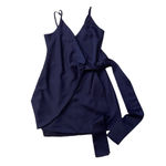 Selfie Leslie  navy blue v-neck sleeveless mini wrap dress size S Photo 10