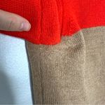 J.Crew  Orange Tan 100% Merino Wool Rollneck Pullover Sweater Size S Colorblock Photo 8
