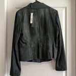 Elie Tahari  New Lambskin Leather Distressed Sally Jacket Size Large in Black Photo 7