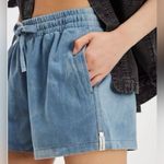 One Teaspoon Free People  Denim Boxer Shorts in Washed Blue Denim Photo 0