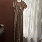 Show Me Your Mumu Rome Twist Gown True Gold Luxe Satin Maxi Dress NWT Size XS Photo 2