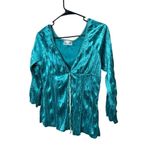 Vintage es.se Y2K Green Velvet Milkmaid Long Sleeve Top Size undefined Photo 1