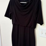 Badgley Mischka Black Sheath Dress Cowl Neck Cocktail Party Size S Photo 0