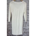 Guess  Ivory Sweater Dress Women's V Neck 3/4 Sleeve Size M‎ Photo 4