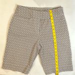 Talbots Womens Bermuda Brown White Floral Geometric Design Short Stretchy 2P Photo 2