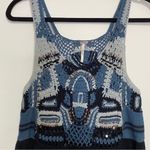 Free People  Boho Crochet Hippie Sleeveless Knit Beaded top or dress size large Photo 5