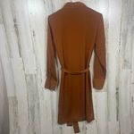 Banana Republic  Factory Keyhole Midi Shirt Dress size M Adobe Brick Rust Orange Photo 7
