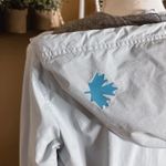 Roots  Canada Baby Blue Snap Button Hooded Windbreaker Rain Jacket Photo 5