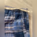 L.L. Bean Size 6 Blue Plaid Patchwork Cotton Zip Up Madras Bermuda Shorts Photo 7