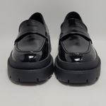 New York & Company Women's Penny Chunky Lug Sole Black Patent Leather Loafers 9 Photo 6