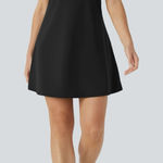 Halara  SoftlyZero Plush 2-in-1 Pocket Mini Active Dress Black 2X NEW NWT Photo 0