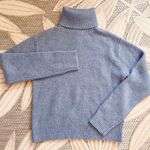 H&M Blue Oversized Turtleneck Sweater Photo 1