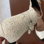 Topshop rebel white leather stingray textured peep toe ankle strap sandal heels Photo 7