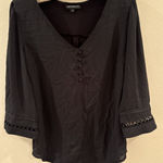 Fortune + Ivy  Stitch Fix Top Peasant Popover Bell Sleeve Blouse Top Black XS NEW Photo 0