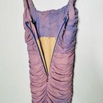 Nookie Blue Purple Ombre Corseted Sheer Overlay Bodycon Midi Dress Size Small Photo 6