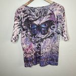 Apt. 9  y2k Butterfly Rhinestone Graphic Short Sleeve Fairycore Top L Photo 7