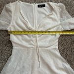 Lulus  Wine & Dine white Swiss dot long sleeve mini skater dress size S Photo 10