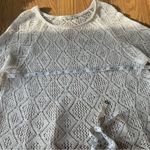 Skovhuus Knit Blouse or Cover Up Size Large Ivory 3/4 Sleeve Pullover Photo 8