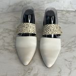 Anthropologie ALL BLACK Anthro Shoes Woman white Jungle Band D'Orsay Leather Pointed Flats 6 Photo 2