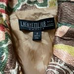 Lafayette 148 Petite Ruffle Sleeve Brown Gold Pink Floral Blazer Size 8P Career Photo 3