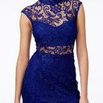B Darlin  Mock Neck Illusion Lace Bodycon Dress Juniors 13/14 Women’s‎ Large Photo 0