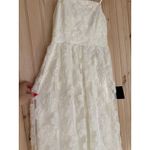Lulus NWT  Delightful Charisma White Embroidered Sequin Mesh Midi Dress Wedding M Photo 3