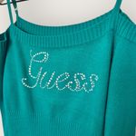 Guess Women’s Large Green Teal Y2K Vintage Ribbed Long Sleeve Sweater Top Photo 2