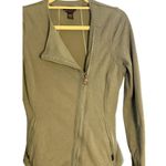 Athleta Women’s Moto Jacket Sweatshirt Minimalist Grey Green Full Zip Sz S Photo 9