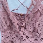 Free People NWT  Womens XS Adella lace strappy Slip Dress Dusty Rose Pink Photo 8