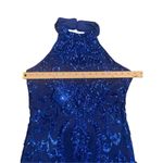 Lulus NWT Glittering Glamour Royal Blue Mock Neck Mini Dress L Bling Sexy Party Photo 5