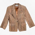 Vintage 1990s The Limited Animal Print Maximal Suede Leather Jacket Size Small Brown Photo 1