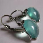 Handmade Ocean Green Crystal Bead Hoop Clip-on Earrings Photo 1