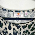 Quacker Factory  QVC Grey & Black Rhinestone Leopard Print Tunic Top‎ Size 1X EUC Photo 2