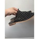 Free People  Women's Black Mirage Mules Woven Leather Slip On Boho Size 38 Photo 4