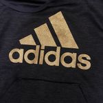 Adidas Women’s navy and glitter gold  sweatshirt hoodie Photo 2