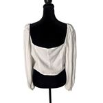 Forever 21 Corset Crop Top Women L White Long Sleeve Square Neck Coastal Cowgirl Photo 8