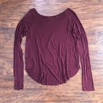 House of Harlow  1960 • lightweight tee maroon raw edge flowy long sleeve rayon Photo 7