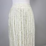 $458 NWT See by Chloe Eyelet Lasercut Pleated Midi Skirt Cream Size 38/ US 4 Photo 9