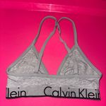 Calvin Klein Gray Sports Bra with Racerback and Logo Band Photo 1