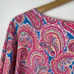 Belle by Kim Gravel Paisley Bell Sleeve Tunic Top Size 1X Multicolor Lightweight Pink Photo 2