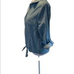 NWT Notebuk Sky Blue Collared Button Down Tie Front Button Up 3/4” Sleeve Shirt Size M Photo 1