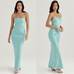 House Of CB  Alette Jade Satin Strapless Maxi Dress M Photo 13