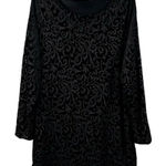 Amanda Smith Black Textured Paisley Velvet 2X Blouse Photo 0
