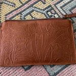 American Leather Co Nashville Essential Power Tooled Charging Wristlet Brown Photo 0