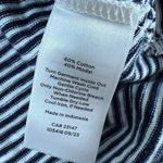 Talbots L Roll Cuff Johnny Collar Striped Short Sleeve Collared Polo Black White Photo 6